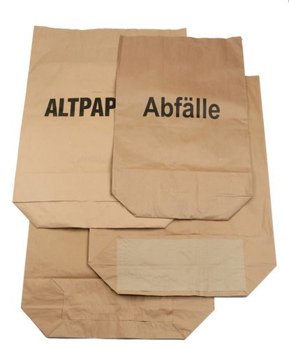 Papier-Abfallsack,  2 - lagig, Druck Abfall, 25 Stück