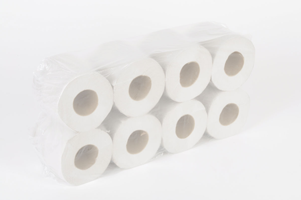 Toilettenpapier Krepp 1-lagig, naturweiß  400 Blatt 64 Rollen
