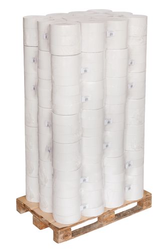 Palette Toilettenpapier Tissue Großrolle,2-lagig naturweiss, 6 Rollen,Ø25 cm